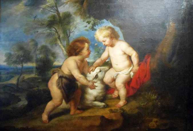 Infant Christ and St John the Babtist in a landscape